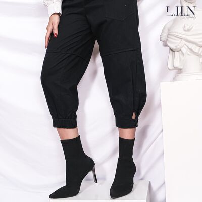 Quần kaki nữ màu đen bo gấu cá tính LIIN Clothing Q3231
