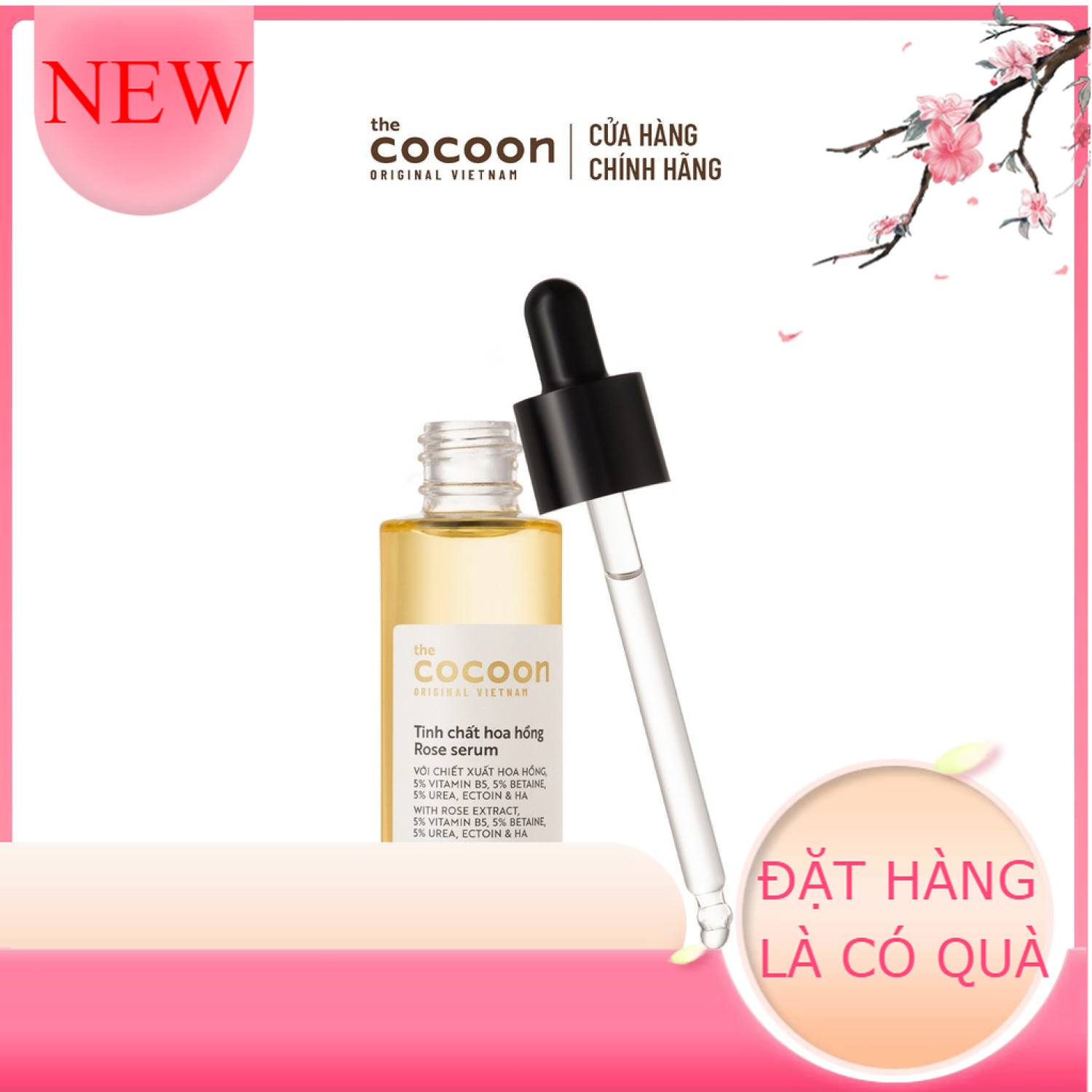 Tinh chất hoa hồng (serum) Cocoon cấp ẩm & phục hồi da 30ml