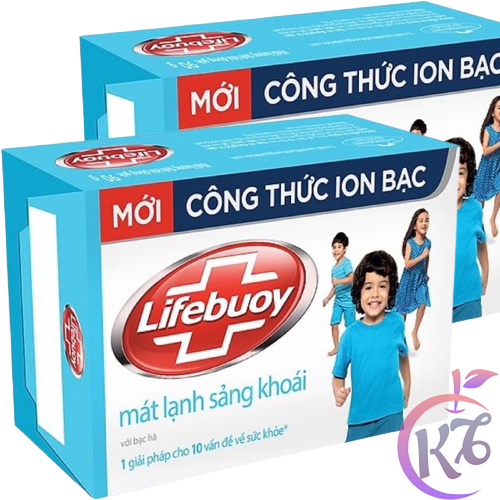 [FreeShipMAX] Combo 6 xà bông cục Lifebuoy 90g Mát Lạnh Sảng Khoái với chiết xuất Bạc Hà, bảo vệ diệt khuẩn 10 (Xanh Lam) - xà phòng thanh