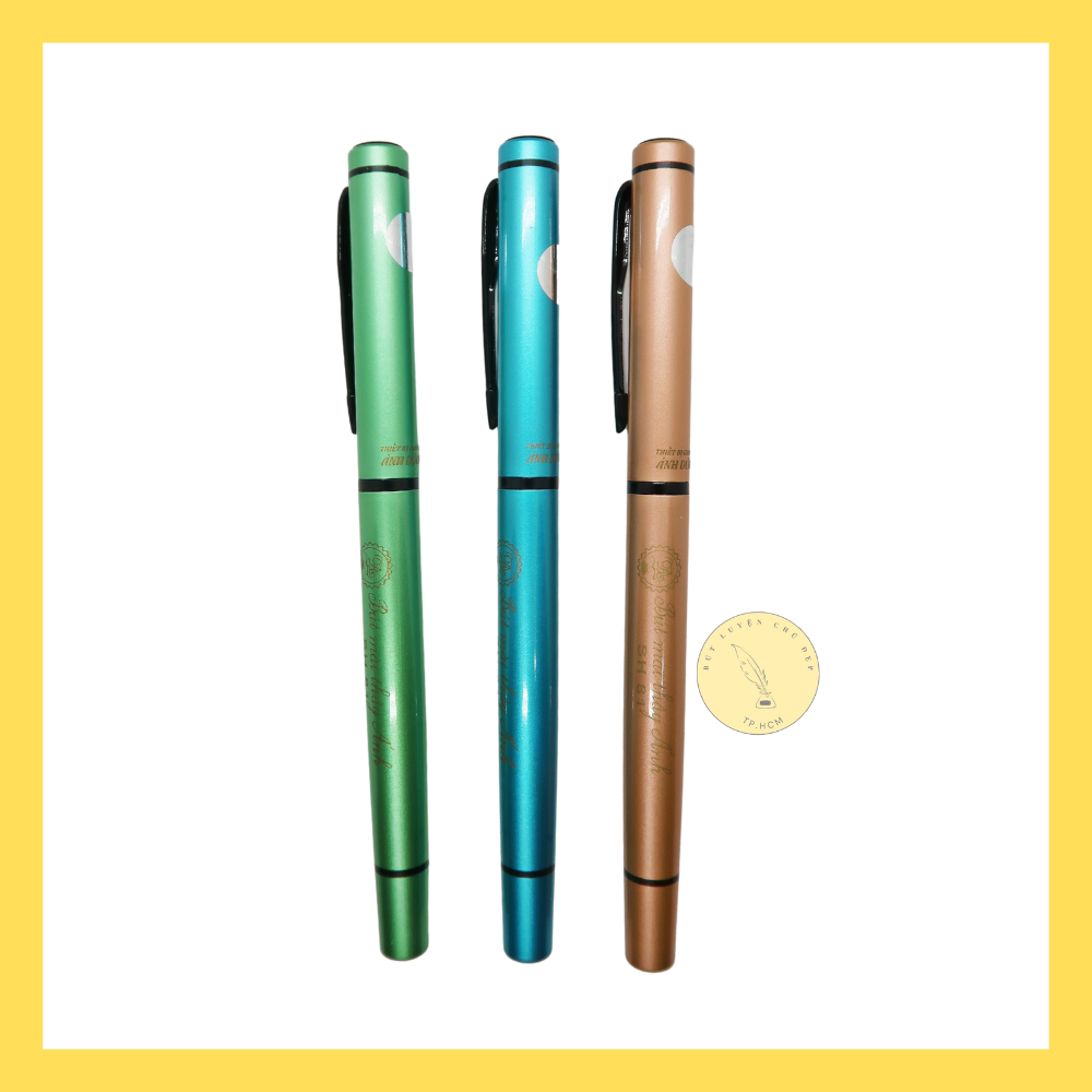 Bút mài thầy Ánh SH 081 chính hãng ngòi lá tre Calligraphy tự động thanh đậm luyện chữ đẹp