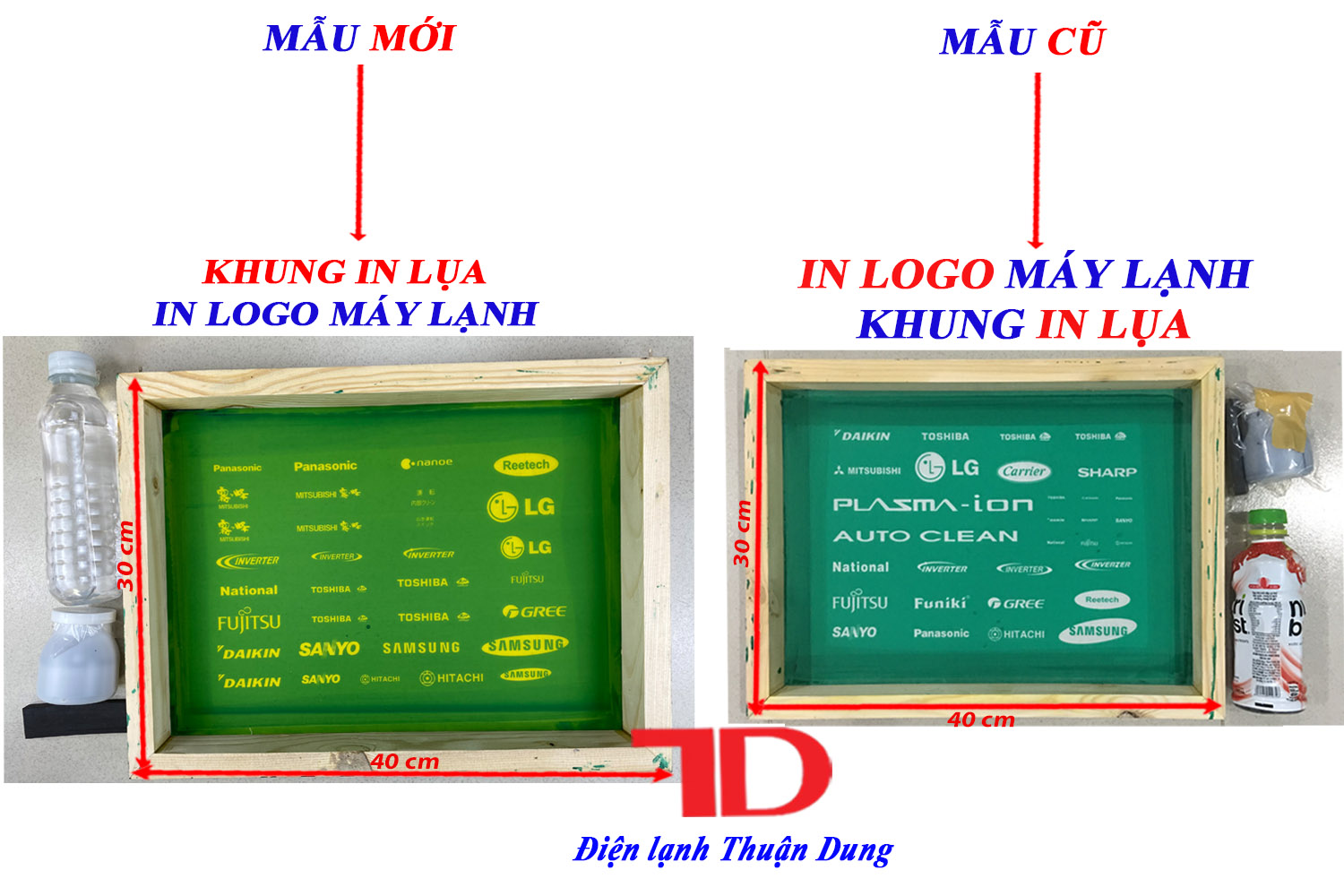 Khung In Logo Máy Lạnh, Khung In Lụa - Điện Lạnh Thuận Dung