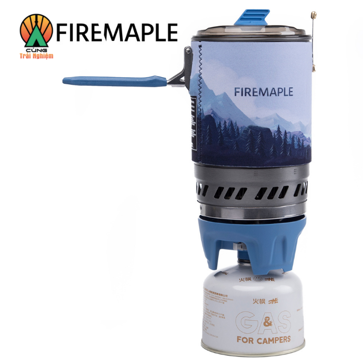 Bộ nồi + bếp gas dã ngoại cooking system polaris tích hợp van điều áp fms-pol03