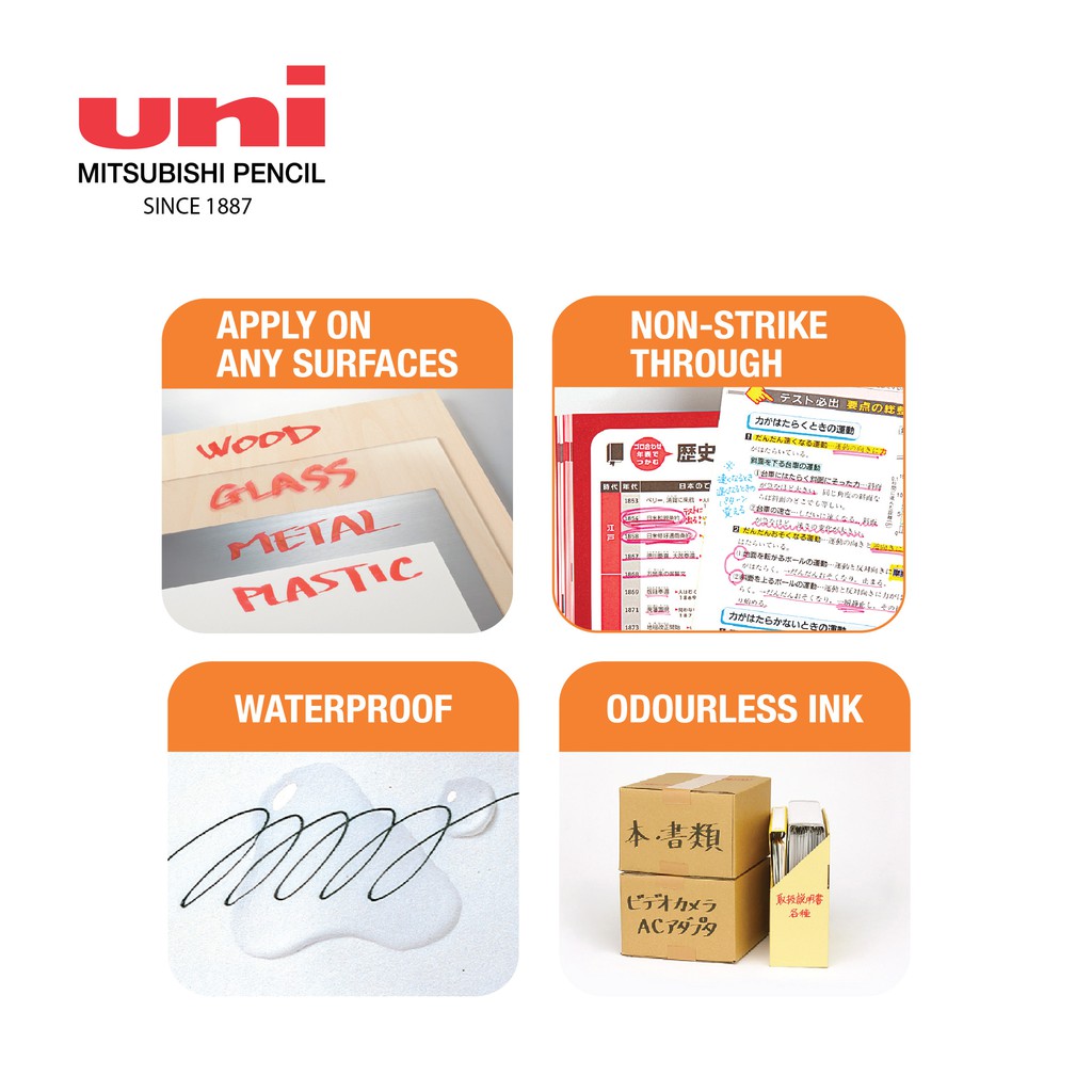 Bút marker Uni ball Prockey marker 2 đầu.