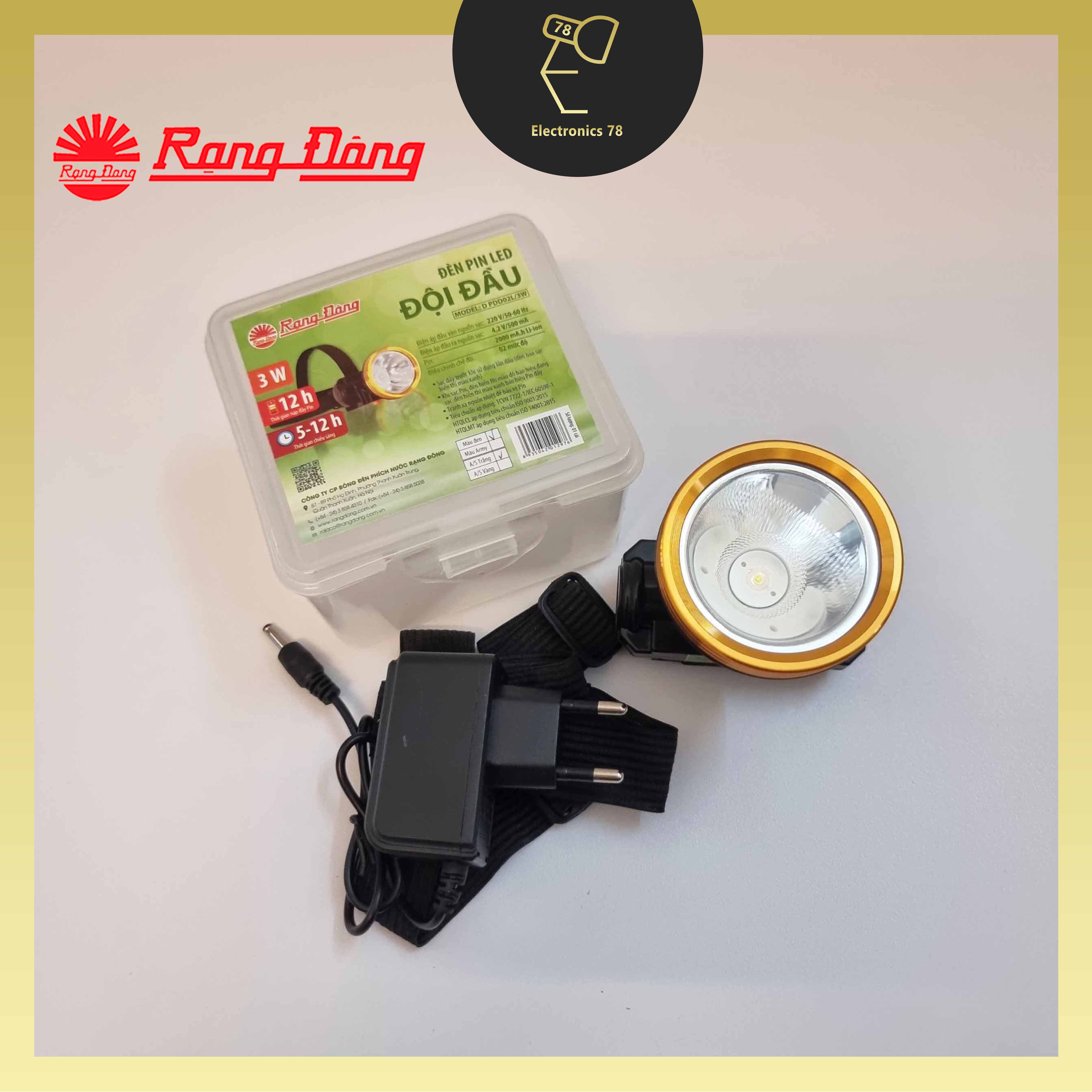 Đèn sạc đội đầu Rạng Đông [1W - 3W - 5W]