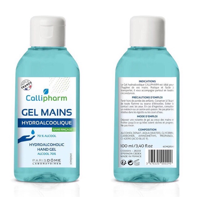 [HCM]GEL rửa tay khô Pháp - Callipharm 100ml