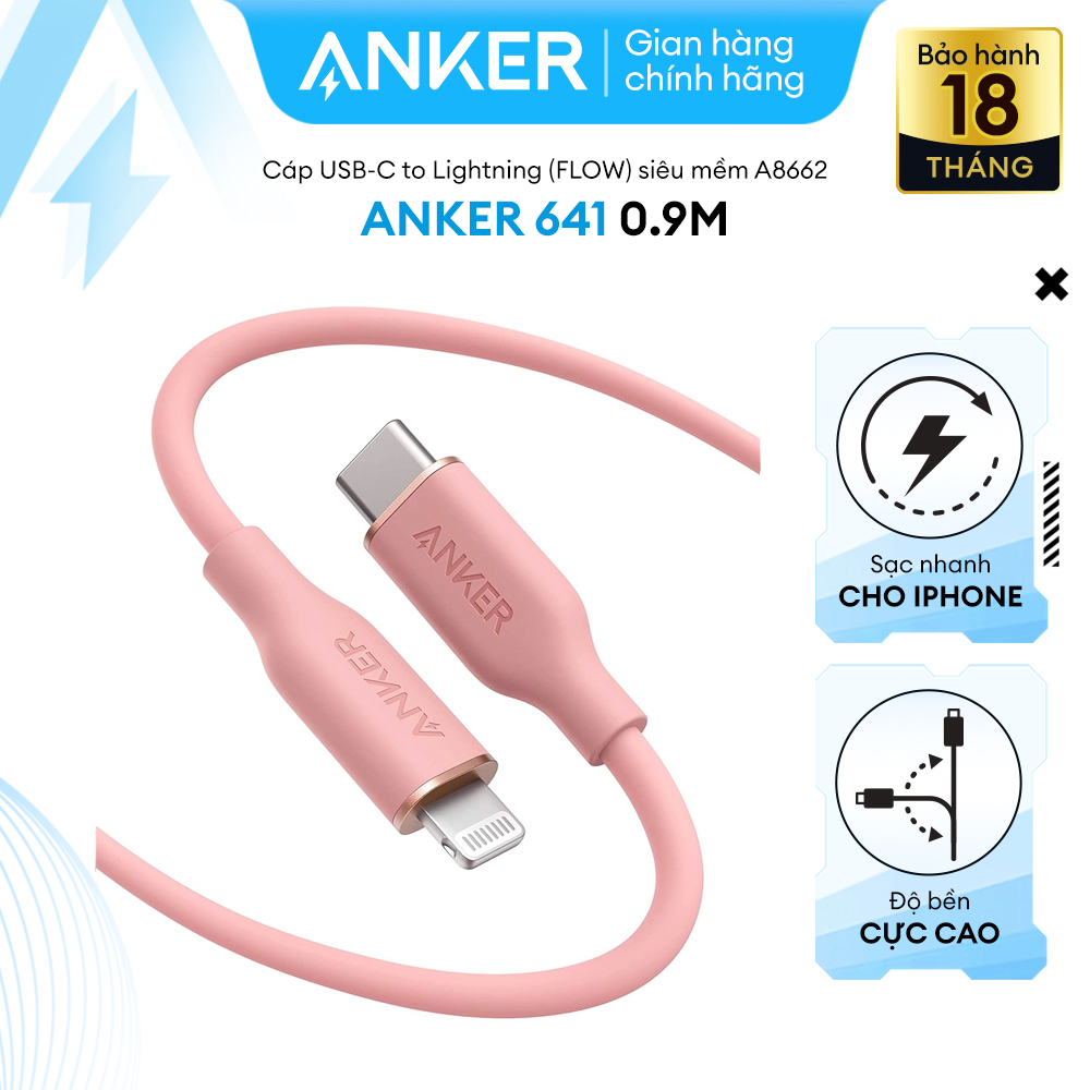 Cáp Anker Powerline III Flow USB-C to Lightning 0.9m - A8662