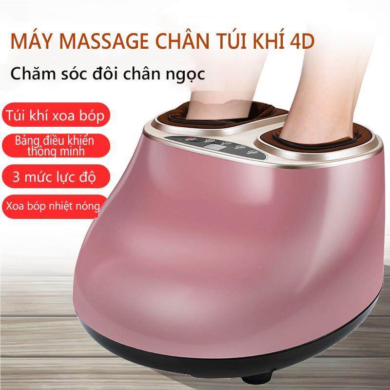 Máy massage chân mát xa chân xoa bóp chân đa năng túi khí bao bọc, máy mát xa màu trắng và hồng đất