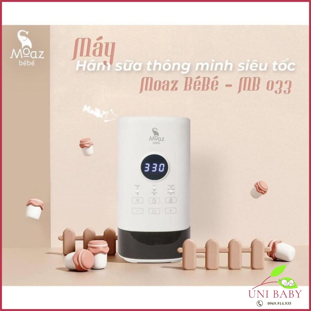 Máy hâm sữa thông minh siêu tốc Moaz Bébé MB033 Uva Store