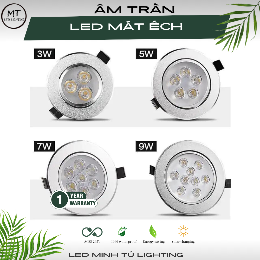 [HCM]Đèn led âm trần 3w mắt ếch PHI 65mm