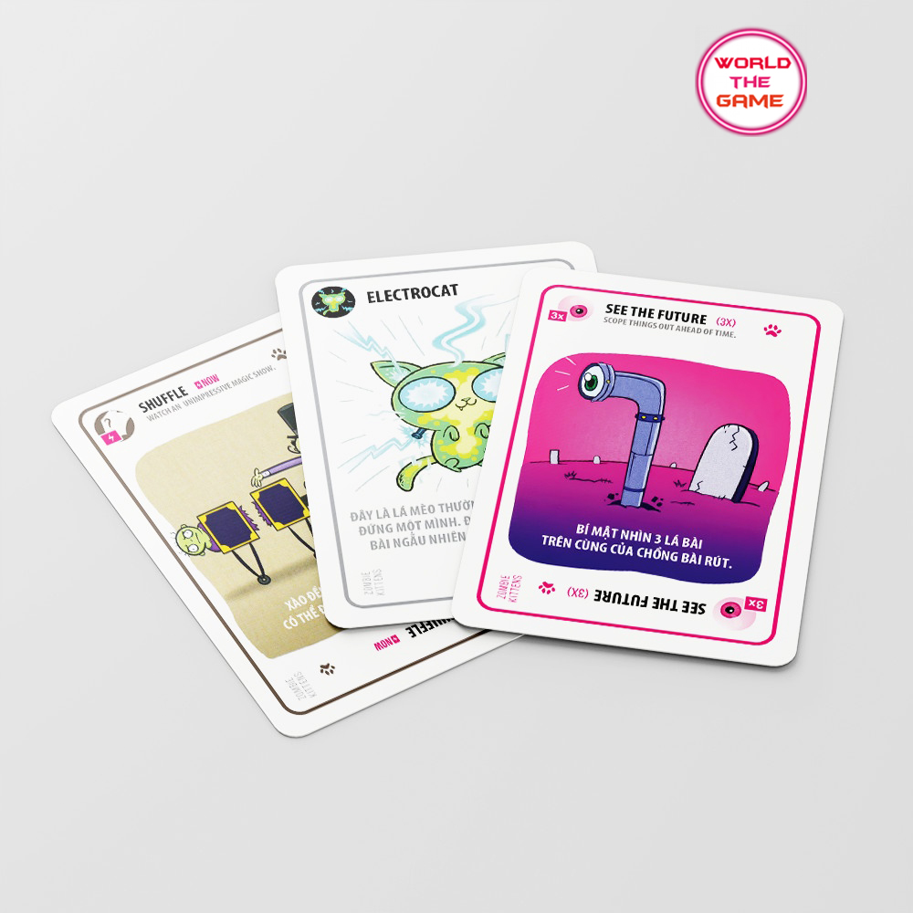 Mèo Nổ ZOMBIE KITTEN Việt Hóa Exploding kittens Giấy cứng chống nước