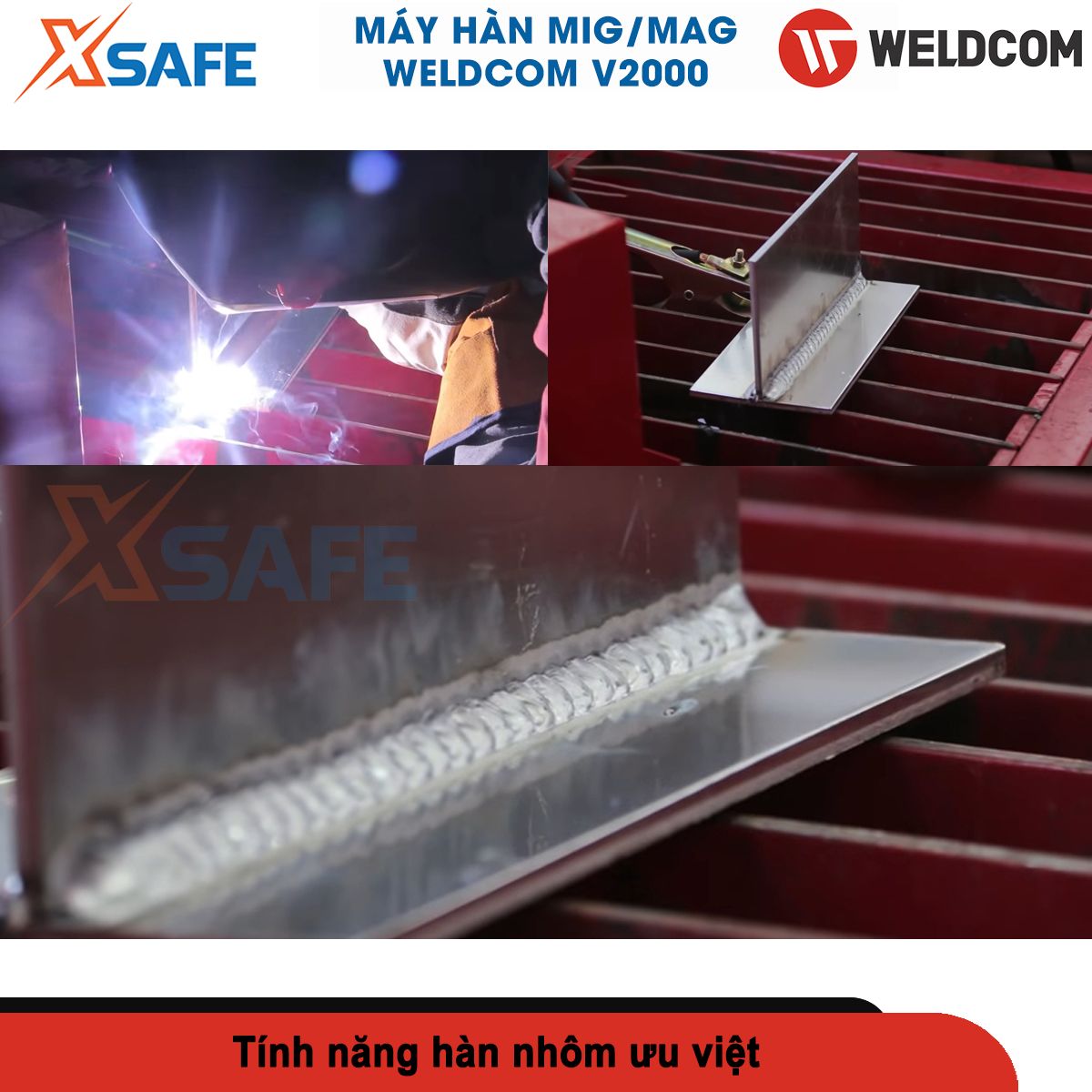 Welding machine MiG weldcom V2000 multi function welding MiG, Tig, Rod, circle nice welding ngấu deep, easy cleaning slag after welding-genuine-xsafe