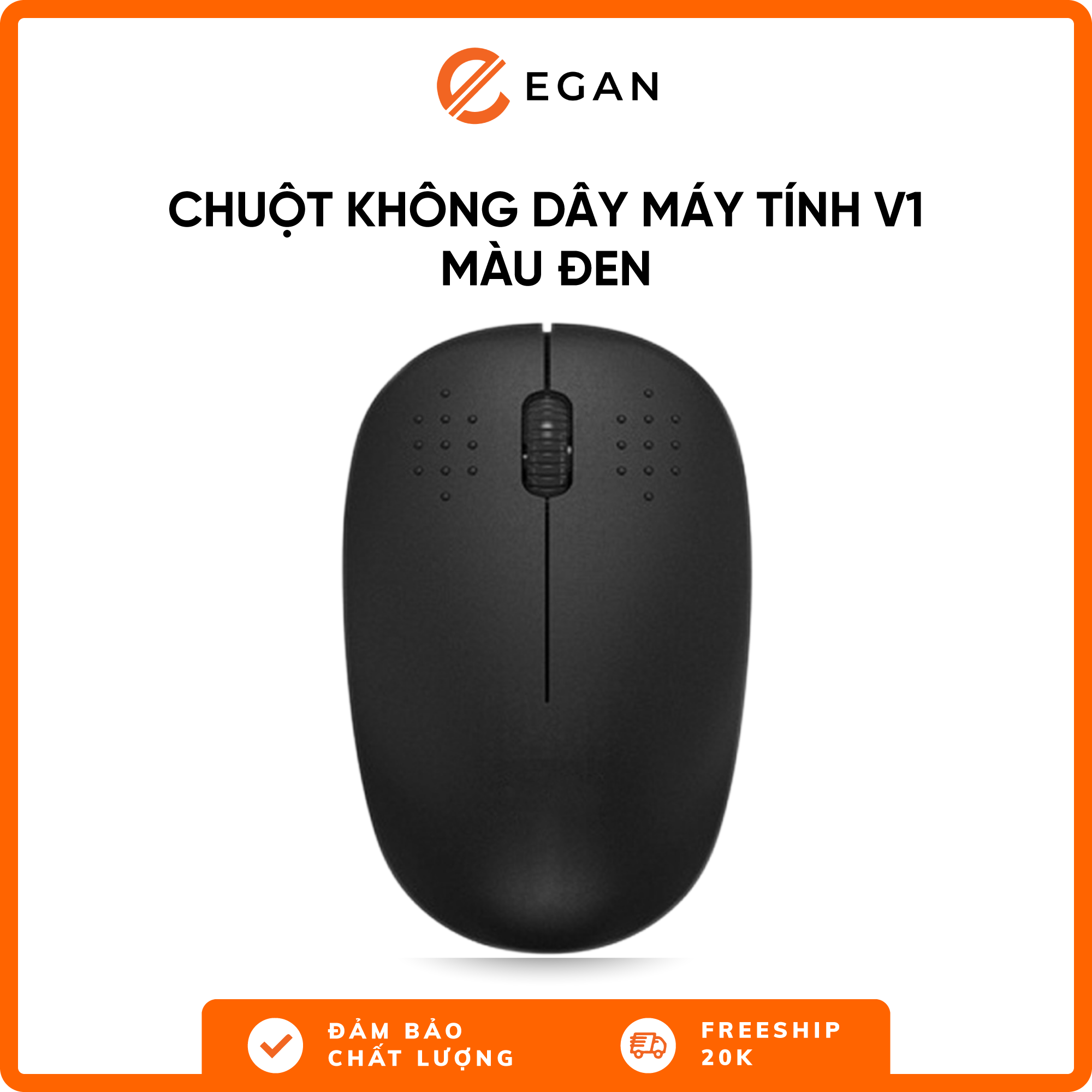 Chuột không dây laptop chuột máy tính không dây lót chuột gaming không dây V1 - Tiết kiệm pin, USB 2,4 GHz, 1200DPI, thiết kế thuận hai tay, phù hợp cho PC/Laptop Egan