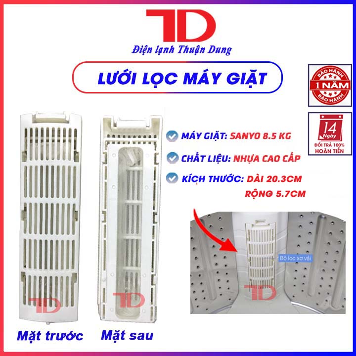 Lưới lọc máy giặt Sanyo 8.5kg, túi lọc rác và cặn bẩn khi giặt quần áo - Điện Lạnh Thuận Dung