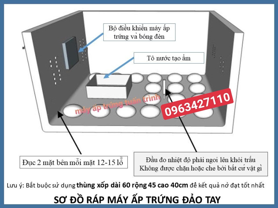 [Free Ship] Máy ấp trứng gà mini mới nhất 2023