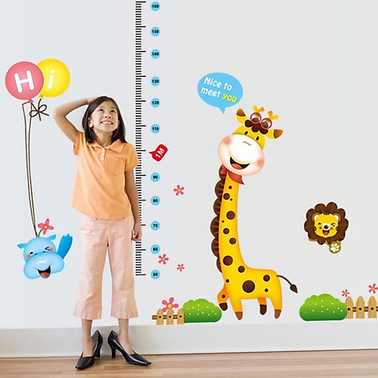 Thước Decal Đo Chiều Cao Dán Tường Cho Bé