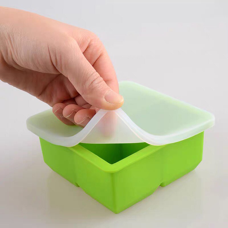 Khay trữ đông silicon khay làm đá silicon 4 ô