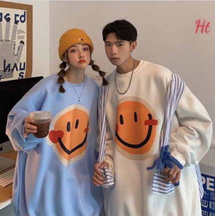 Áo nỉ bo mặt cười cam HT11