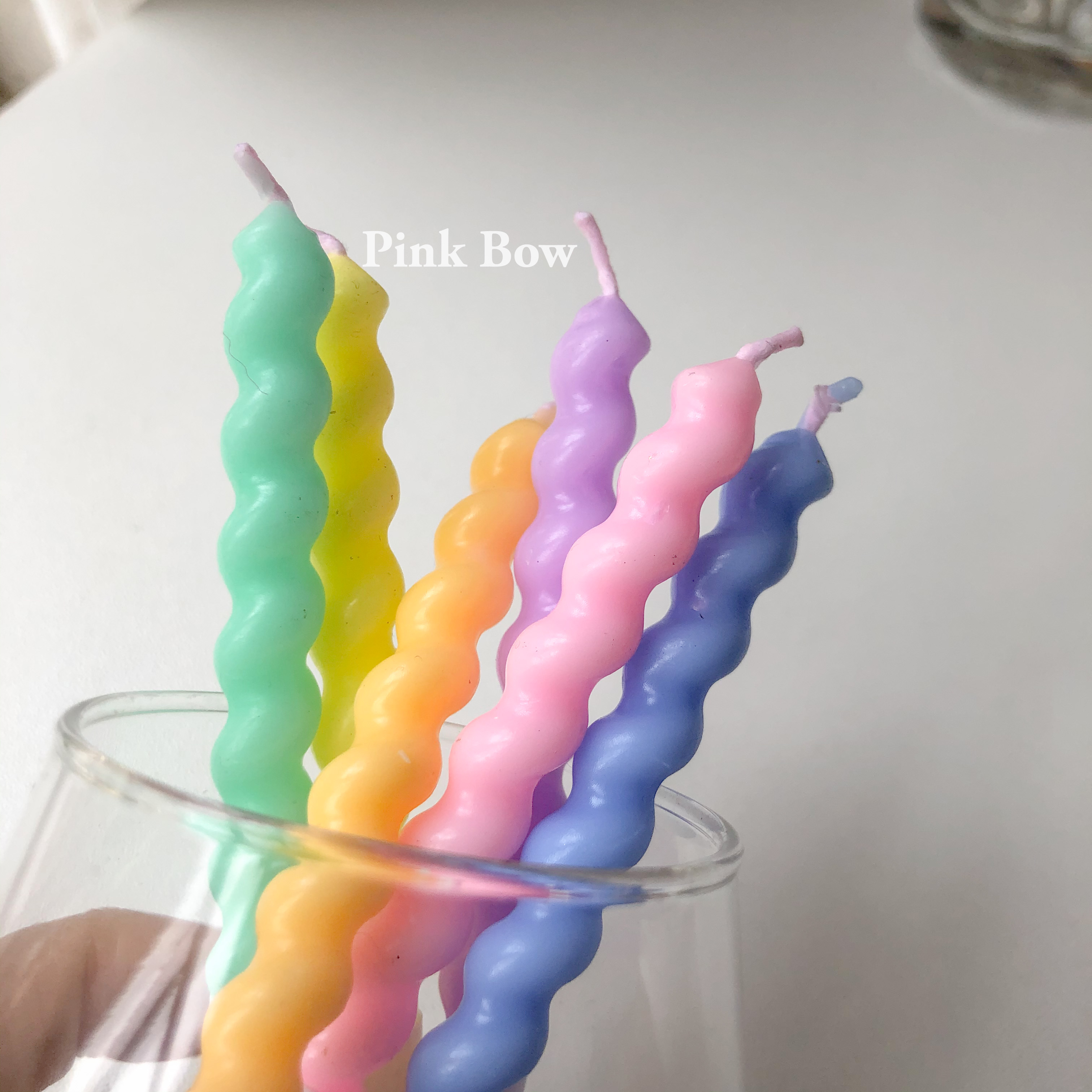 Nến xoắn màu Pastel Hàn Quốc set 6c