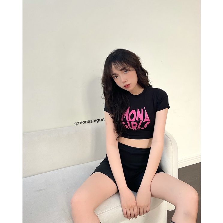 Quần short đen thun gân MONÁ - ELA