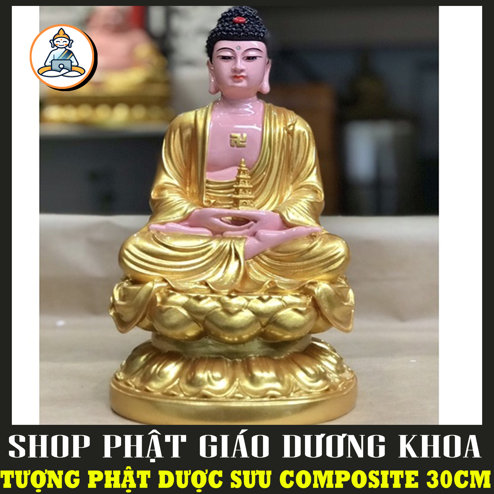 Tôn Tượng Phật Dược Sư Cao composite 30CM cực đẹp