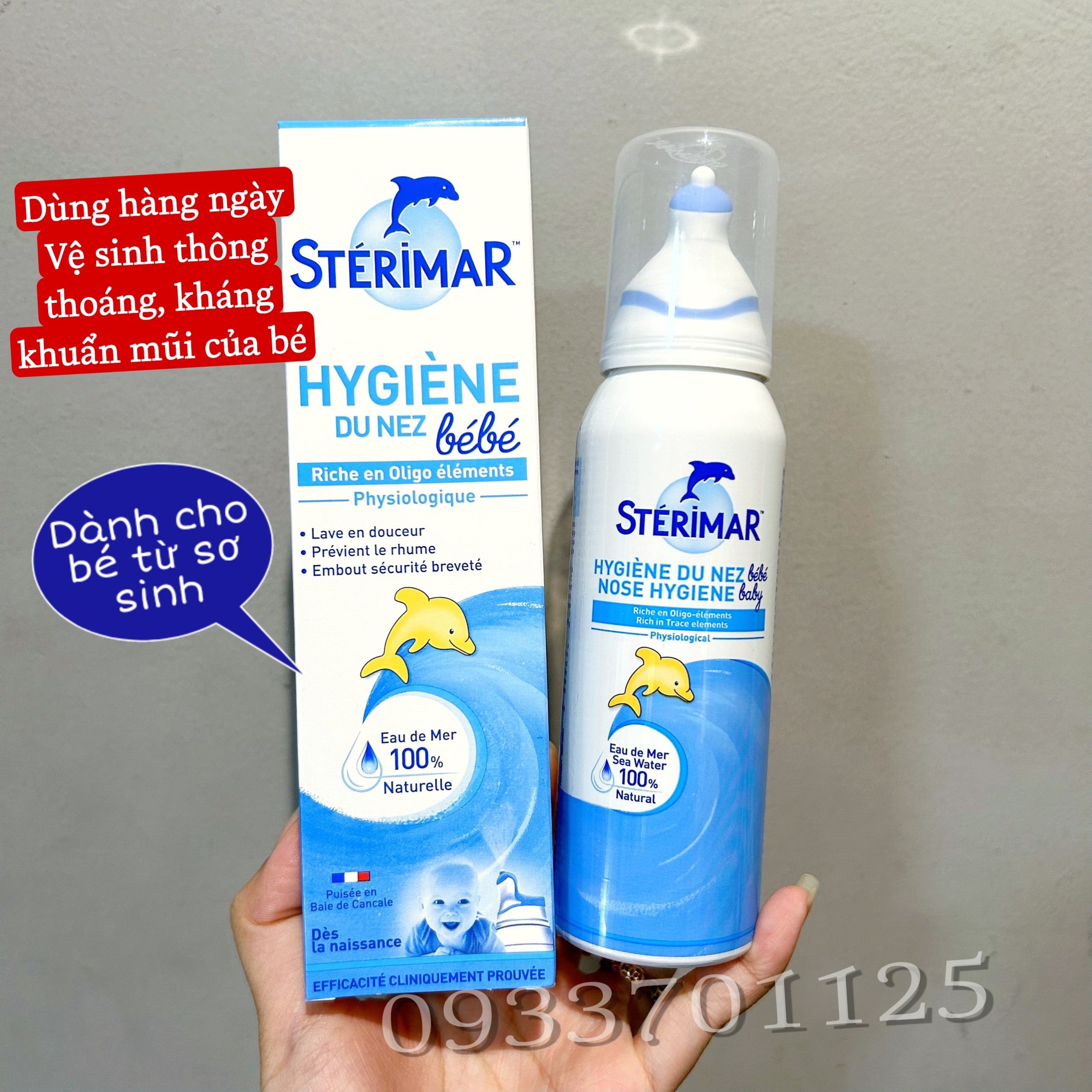 Xịt muối biển cá heo Sterimar Pháp cho bé cưng