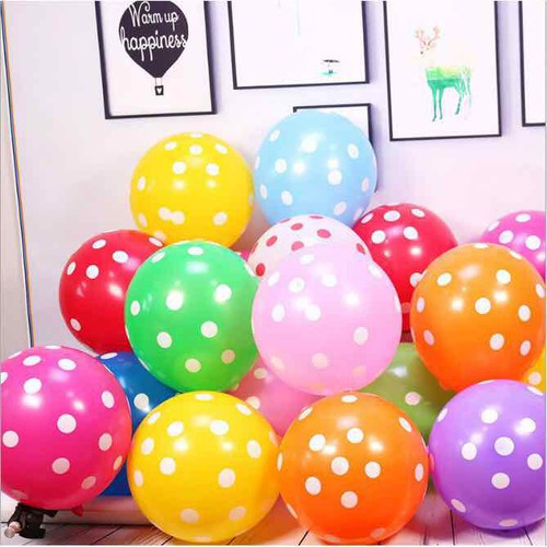 10 quả bóng cao su chấm bi size 12 inch 35cm
