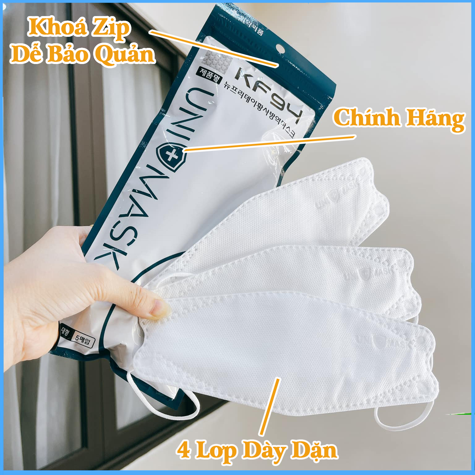 Khẩu Trang Kháng Khuẩn 4D KF94 Uni Mask