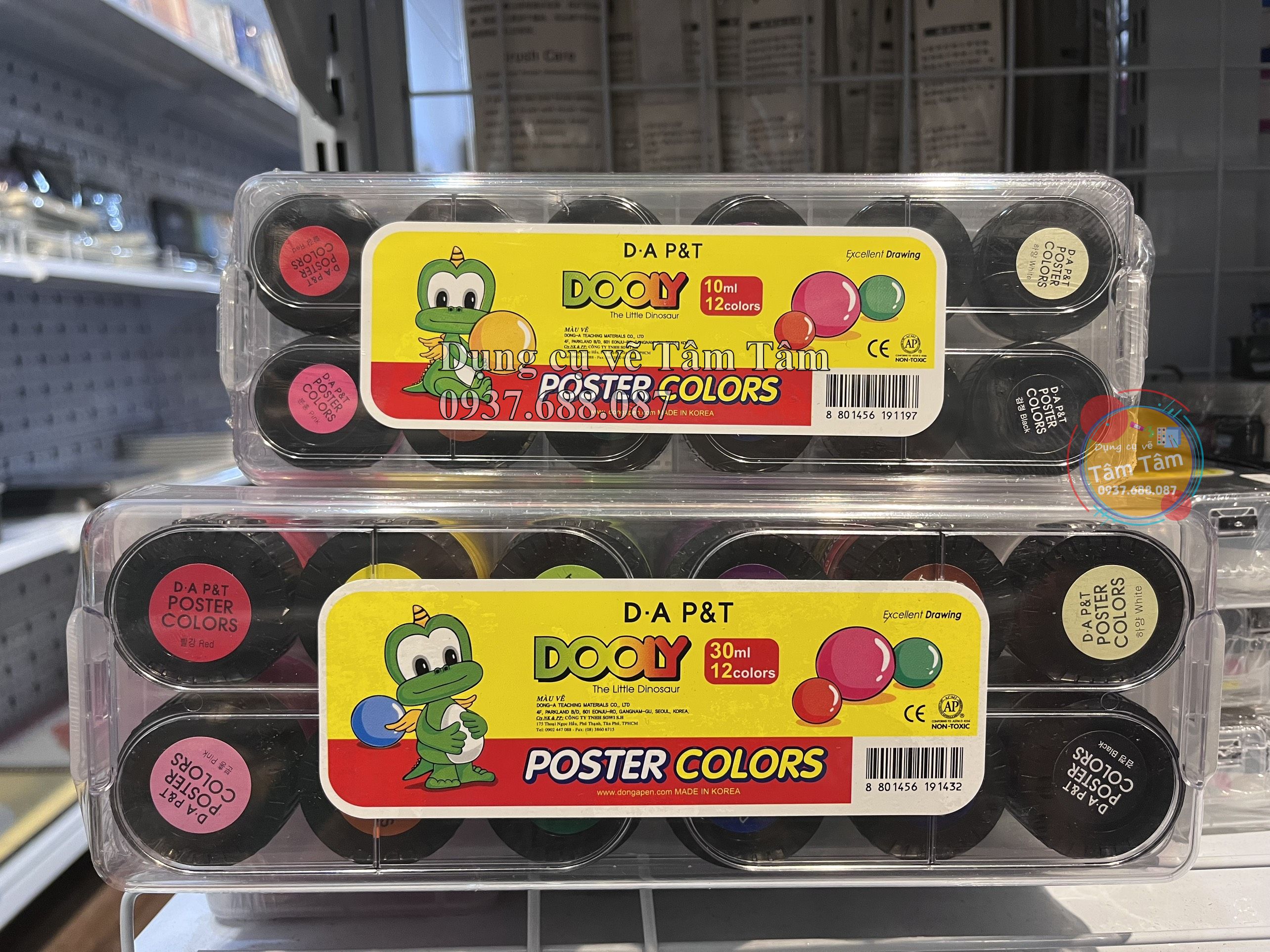 Màu nước Poster color Dooly 12x10ml - Dụng cụ vẽ Tâm Tâm