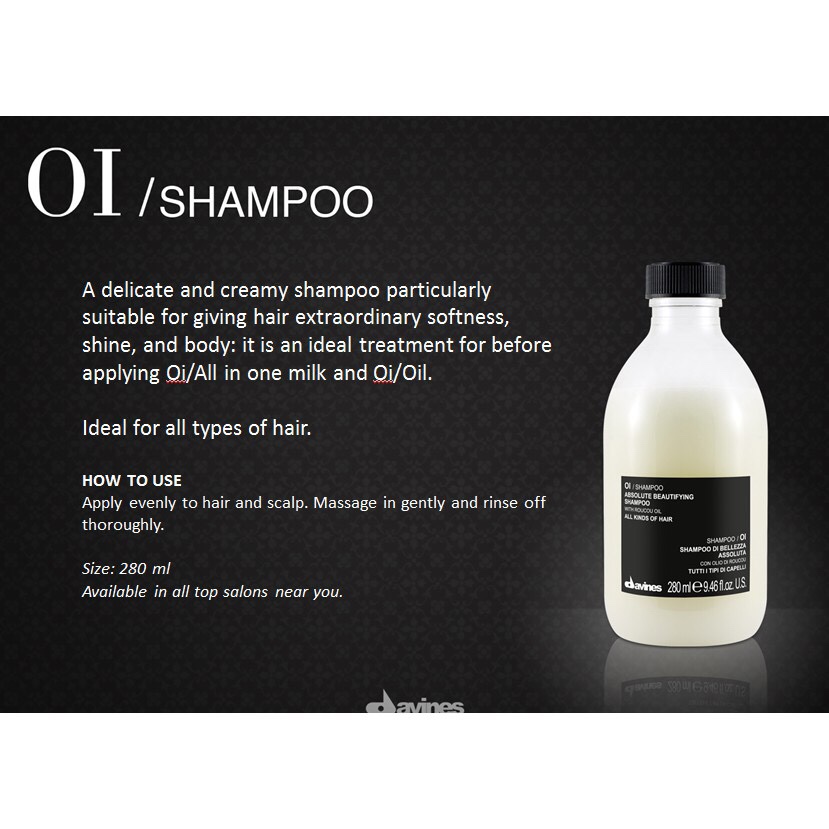 Dầu gội hoàn mỹ OI Davines Shampoo 1000ml