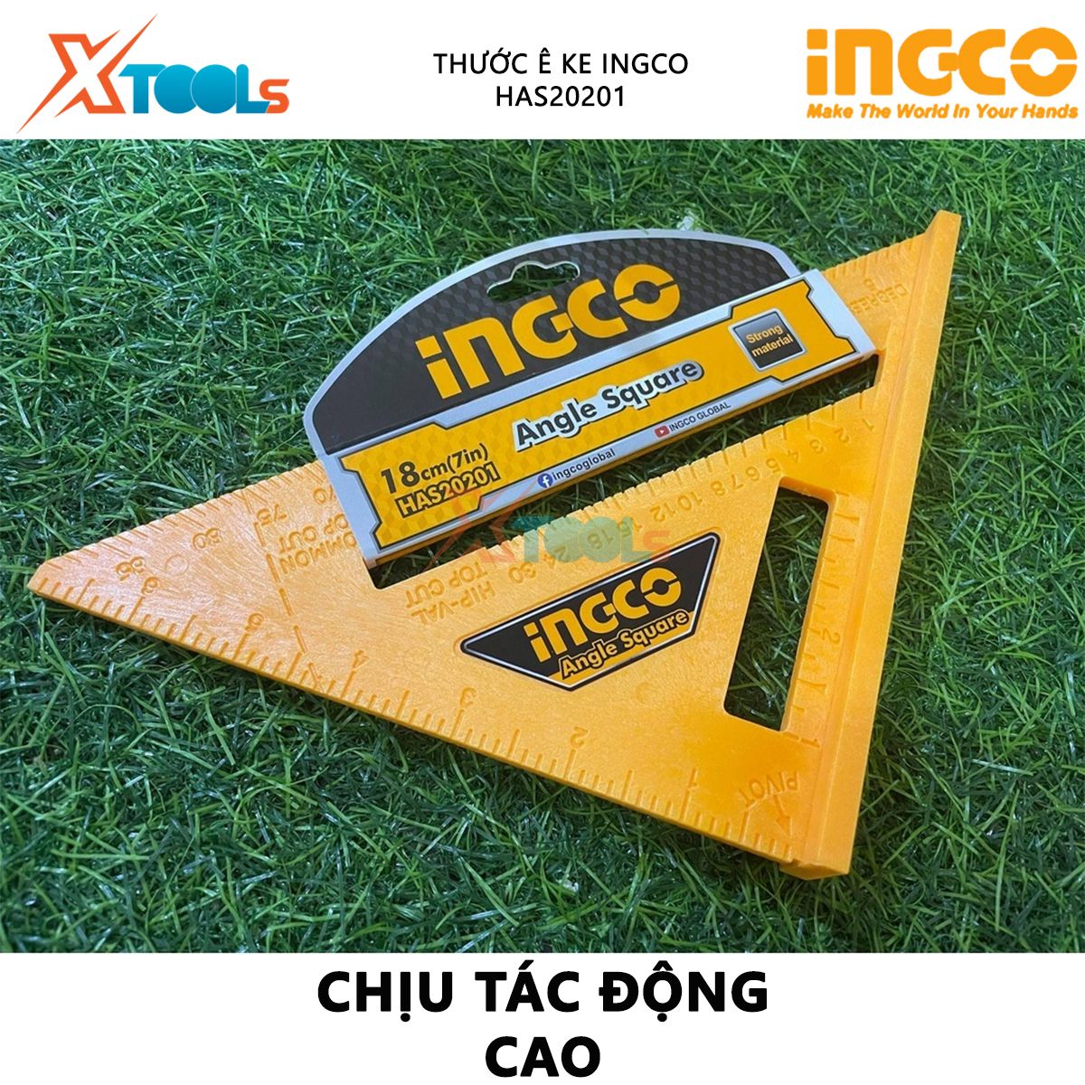 Ke ingco has20201 square Ruler 7x7 "inch ABS material for internal and external thread bevelled square ruler