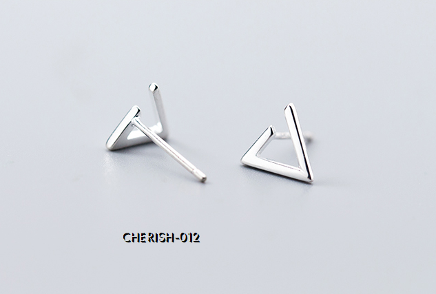 Bông tai bạc 925 tam giác rỗng cá tính Cherish ML012