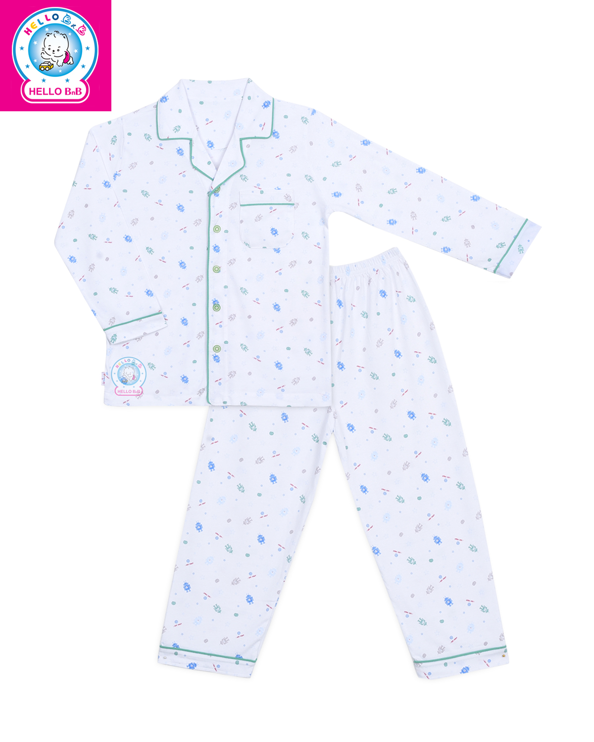 BỘ PYJAMAS BÔNG DÀI BÉ TRAI 0187- HELLO BnB (hình in ngẫu nhiên)