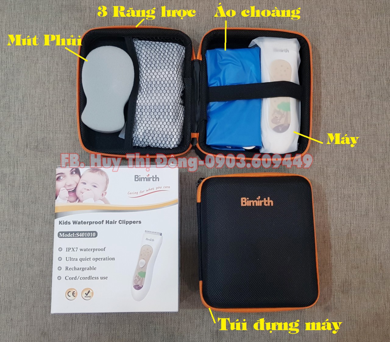 TÔNG ĐƠ CẮT TÓC BIMIRTH CHO BÉ ( TẶNG KÈM BAO ĐỰNG MÁY)