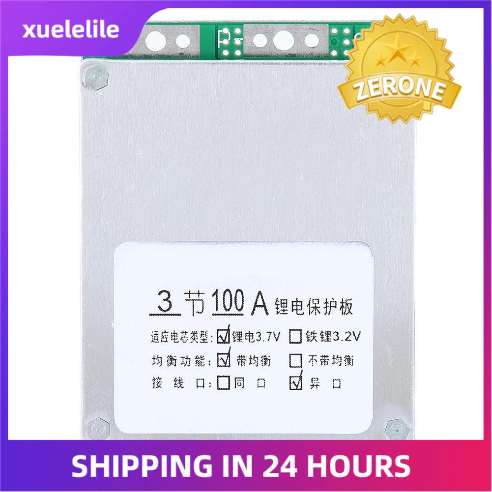 3S 12V 100A Lithium Battery Protection Board BMS PCB Board with Balance Charging