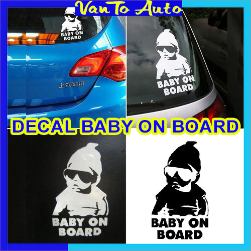 Tem Decal BABY ON BOARD Trang Trí Ô Tô