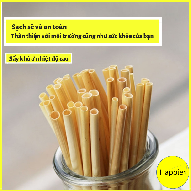 Ống Hút Rơm Lúa Mì Thân Thiện Môi Trường ( 100 Ống )