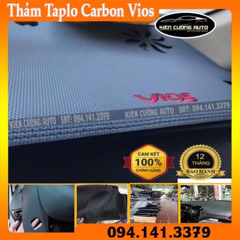 Thảm Taplo Carbon Vios 2019-2020 da cabon hoặc nhung lông cừu