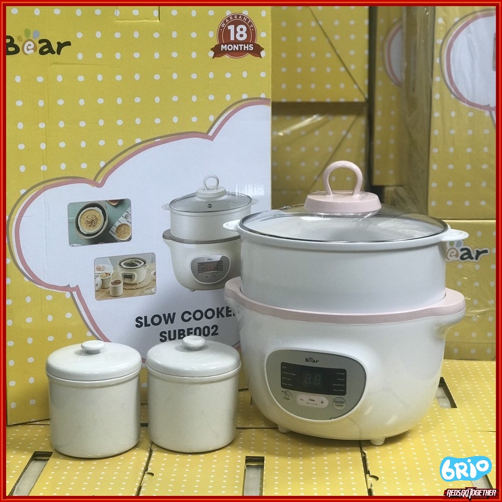 [Bản quốc tế] Nồi nấu cháo Bear 1,6L kèm lồng hấp cho bé
