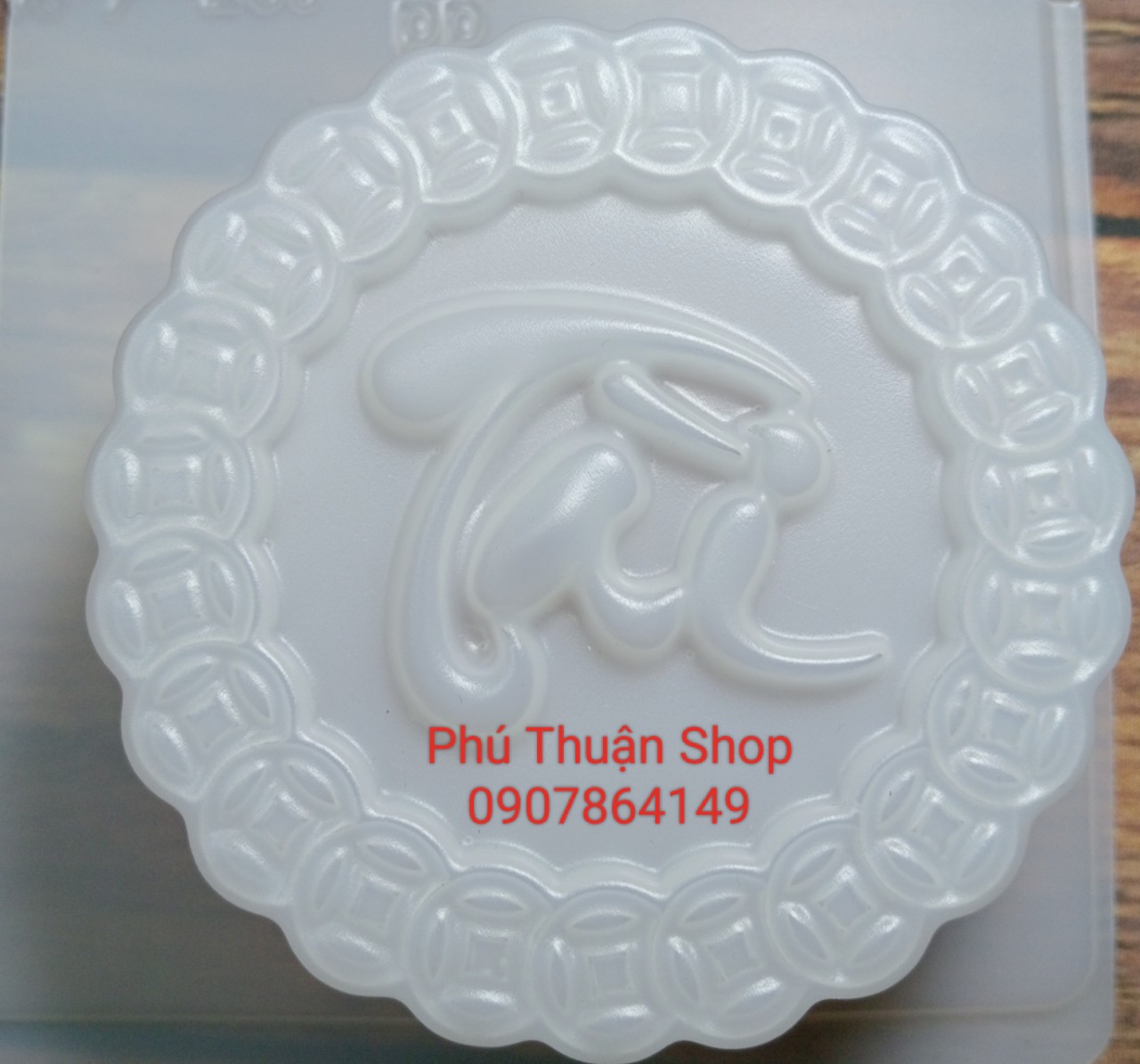 1 VỈ 4 Khuôn trung thu rau câu Phúc/Lộc/Thọ/Tài