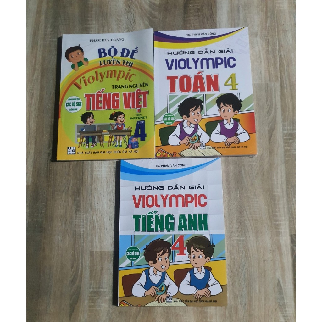 Sách - combo hướng dẫn giải violympic toán - tiếng anh + bộ đề luyện thi violympic trạng nguyên tiếng việt lớp 4