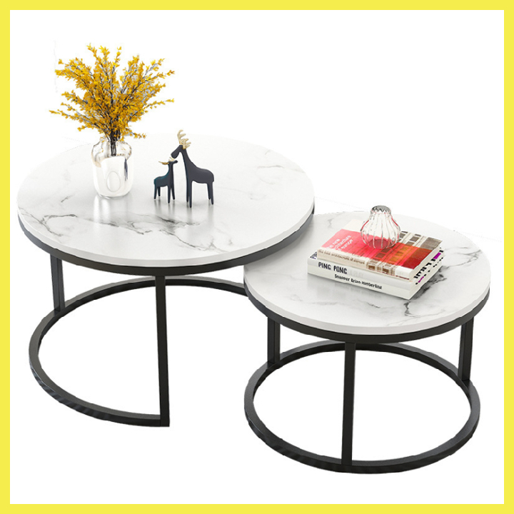 Bàn trà đôi cao cấp, bàn trà mặt vân đá đẹp, bàn sofa