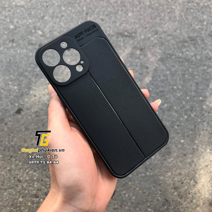 Ốp lưng iPhone 13 Pro, 13 Pro Max silicon giả da Auto Focus