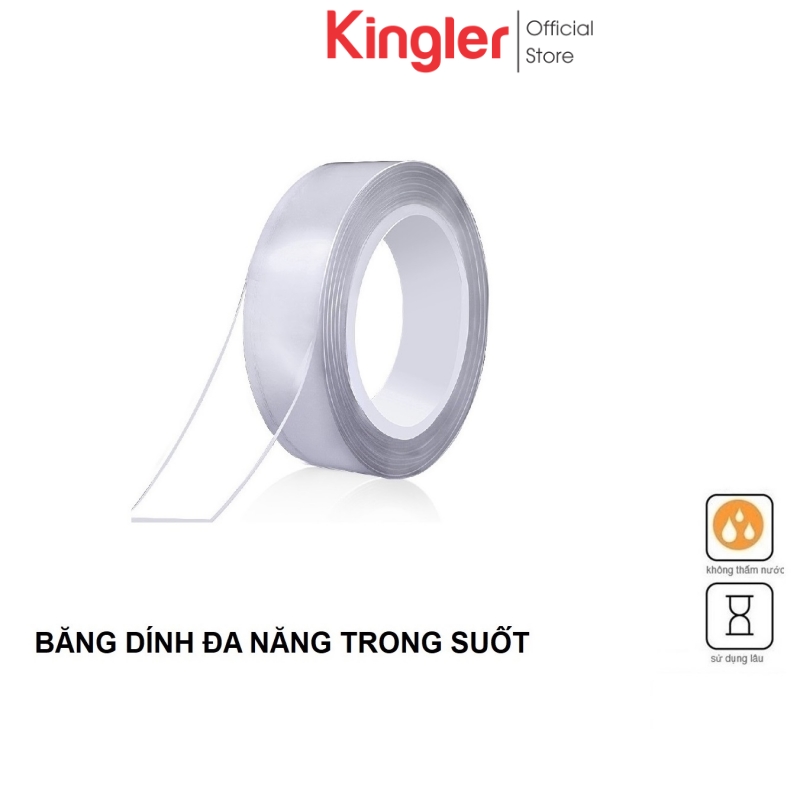 Cuộn Băng Dính Trong Suốt 2 Mặt, Băng Dính NANO Siêu Dính - Băng Dính Trong Suốt Đa Năng Thông Minh, Sử Dụng Dính Dồ Vật Lên Tường, Tái Sử Dụng. Kingler 6005