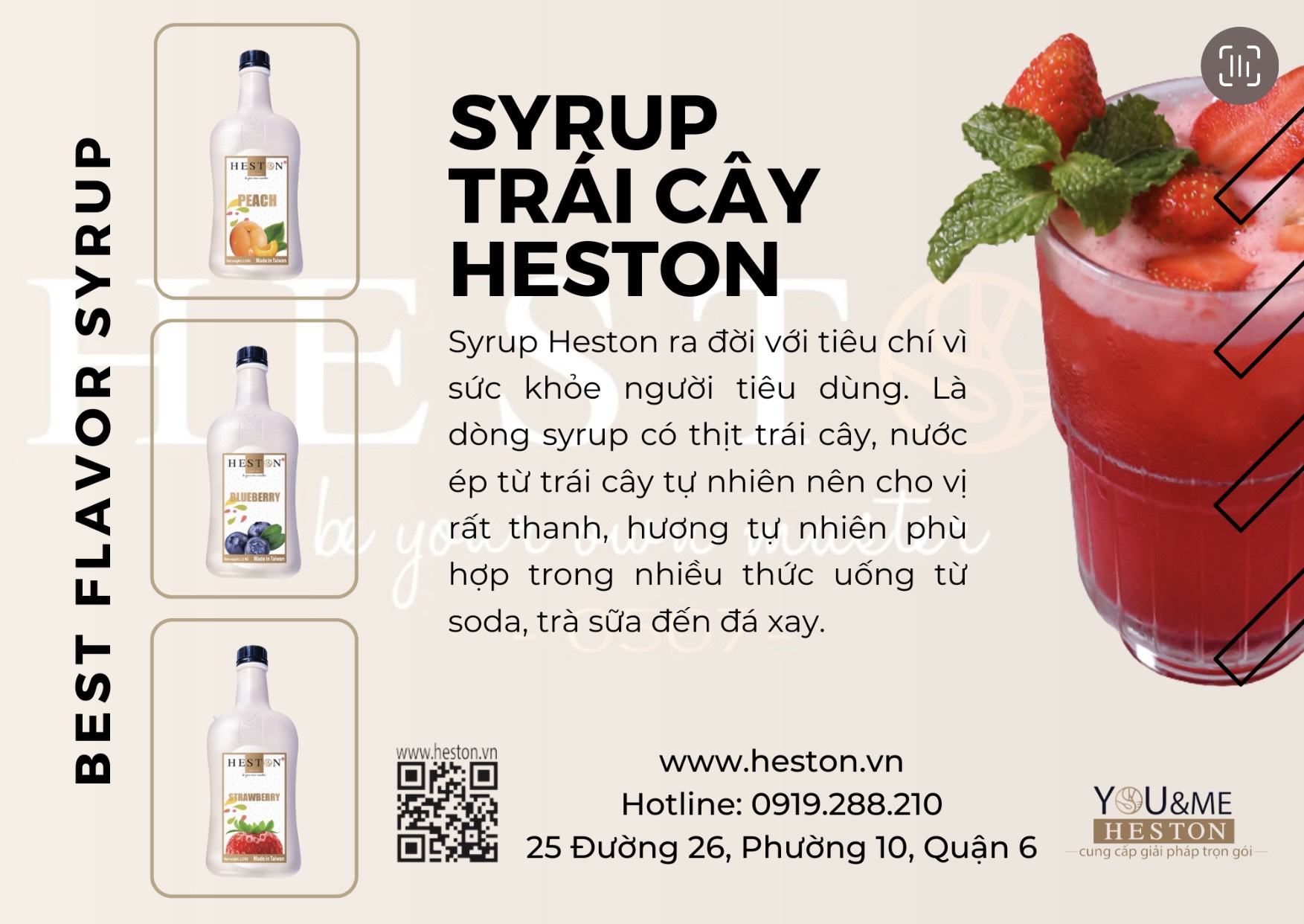 Syrup dâu hiệu Heston chai 1.2kg