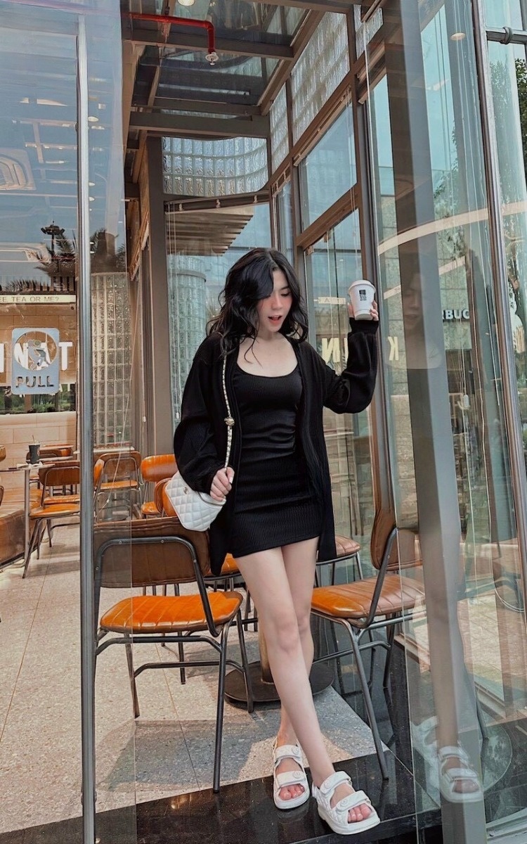 Set đầm 2 dây+ áo khoác form dài siêu xinh