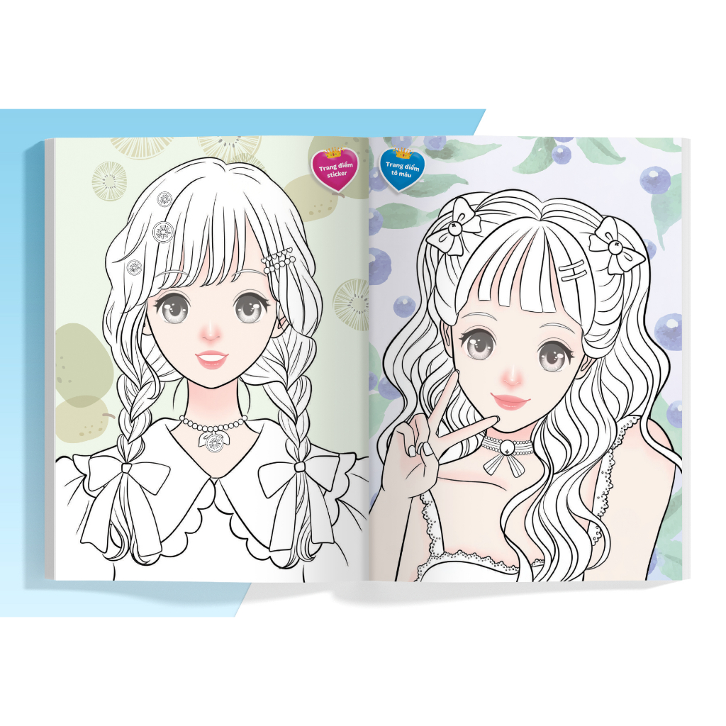 Combo Sách trang điểm công chúa (5 cuốn) (Tô màu và bóc dán hơn 500+ stickers sáng tạo) cho bé gái