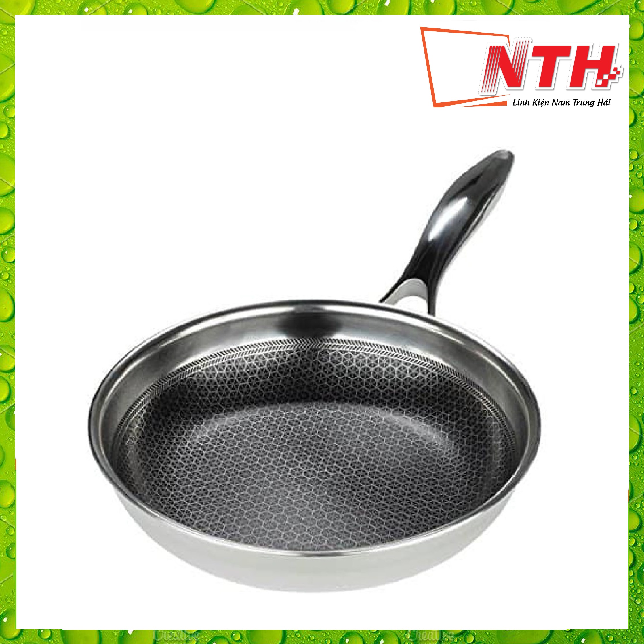 Chảo chống dính tổ ong cán kim loại - sâu lòng 32cm