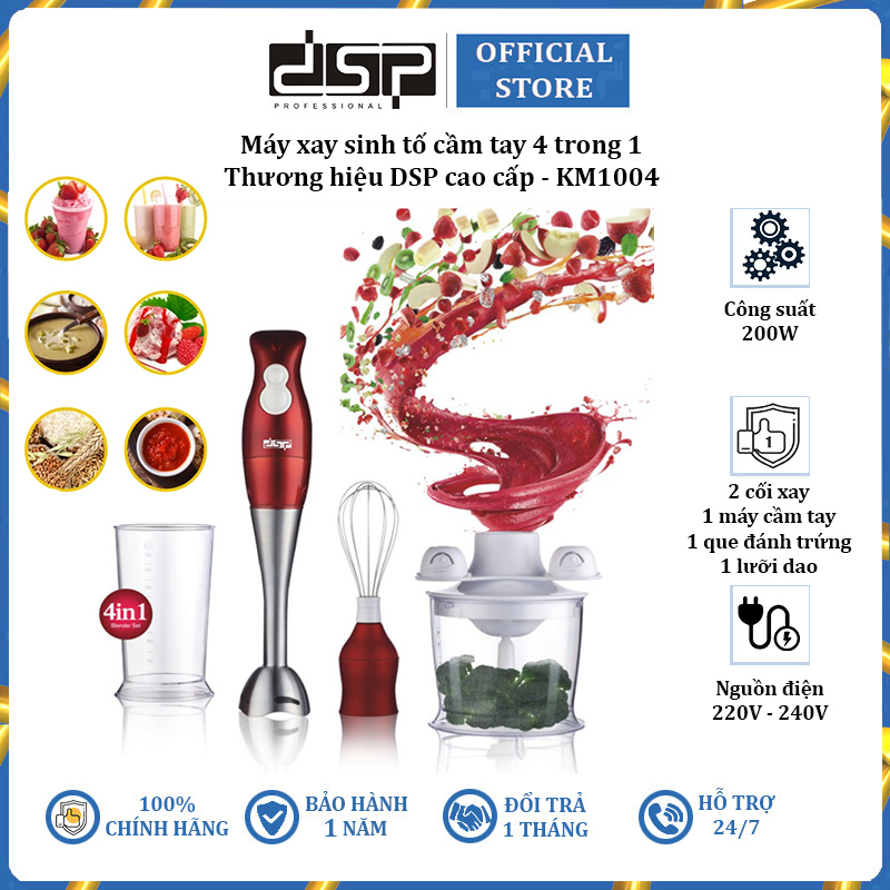 Máy xay sinh tố cầm tay DSP KM1004 - Hàng nhập khẩu chính hãng