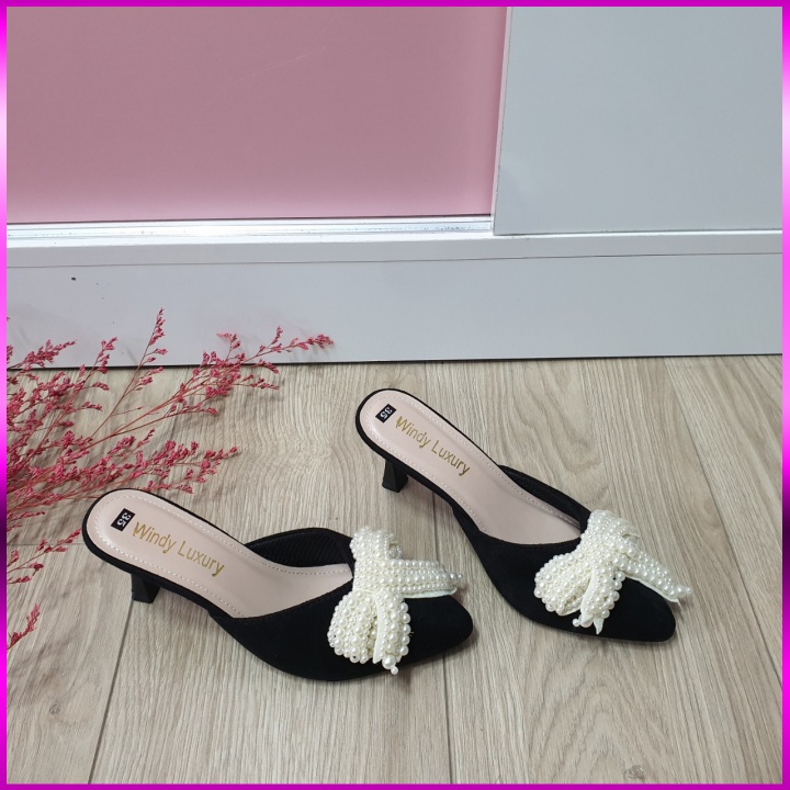DÉP SỤC ĐÍNH CƯỜM, GÓT 7CM