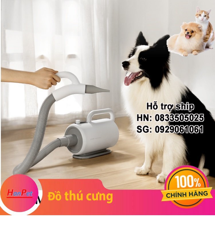 Hanpet - Bảo hành 6 tháng (3 loại) BS2400 & SMART MZ201 Máy sấy lông chó mèo chuyên dụng phòng khám chó mèo, thú cưng